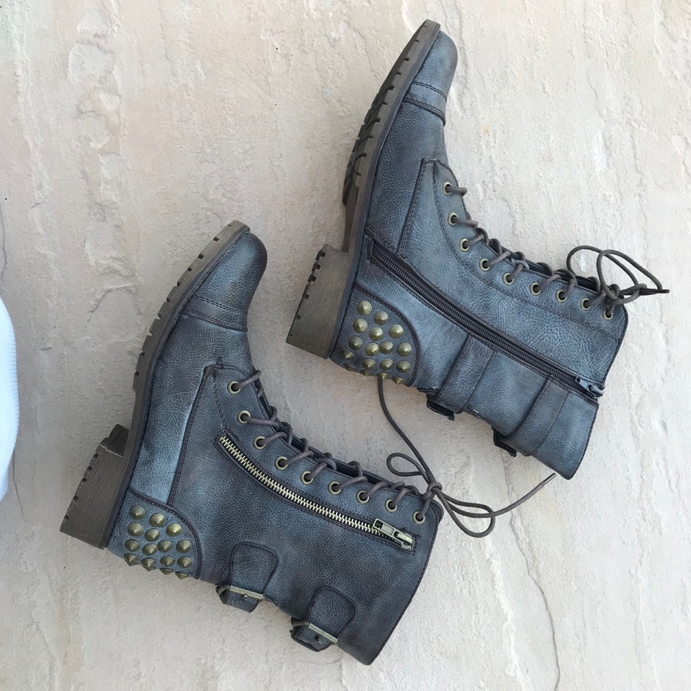 Super cute studded combat boots! Never worn!